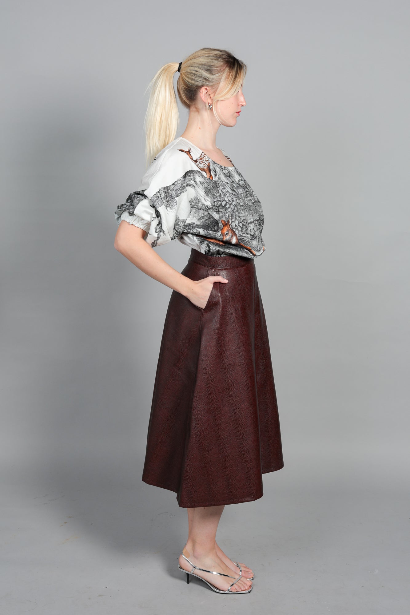 Blouse Audrey - Chemisier imprimé en popeline de coton fabrication de luxe en France