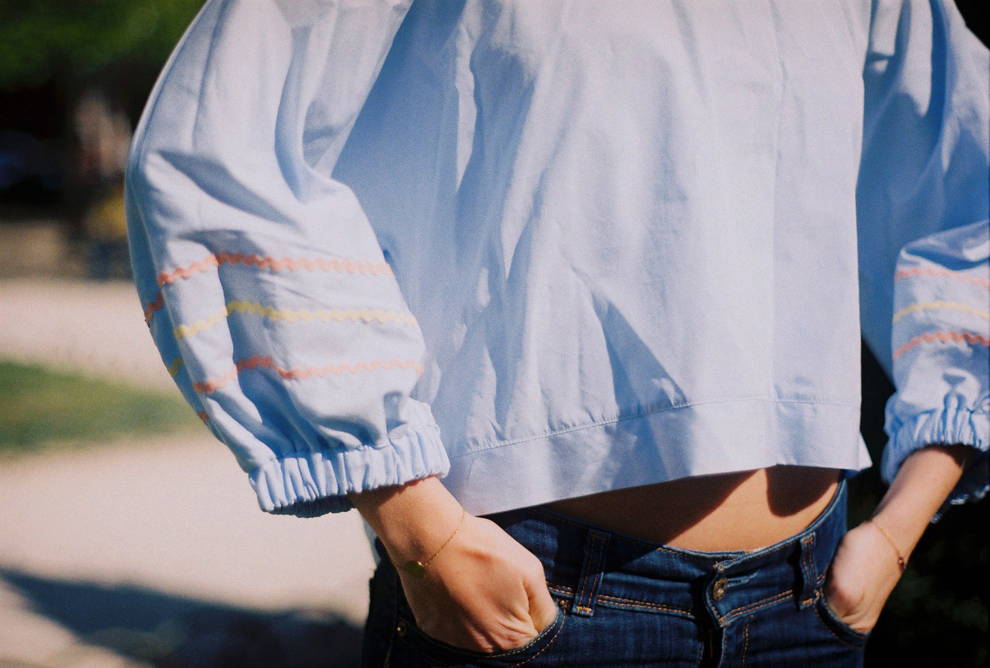 Blouse Giulia coton bleue - carlisfrance made in France