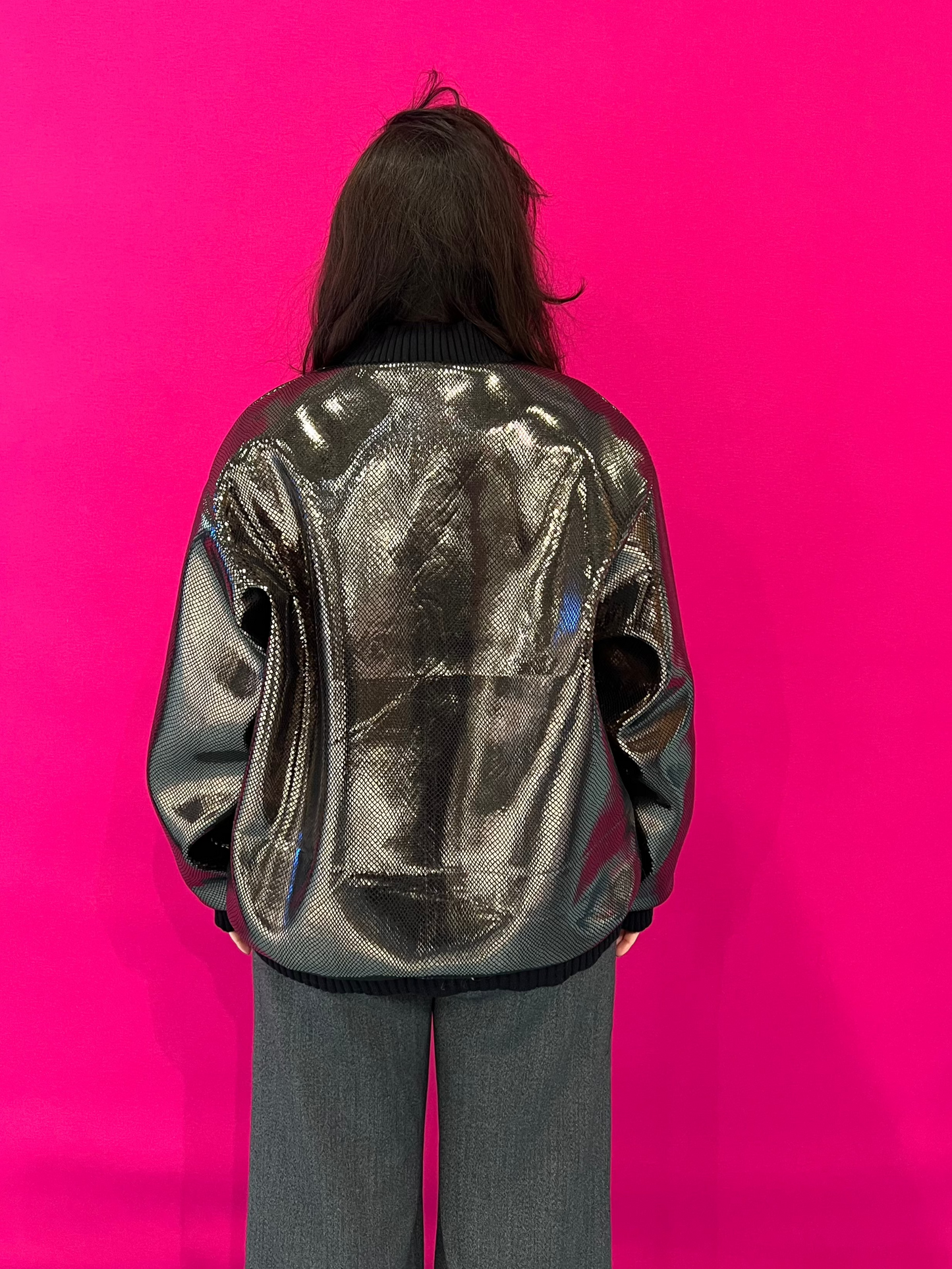 Bomber Mélusine en néoprène doré, made in France - carlisfrance