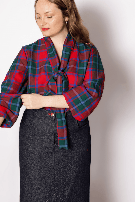 Chemisier Mary – Pure Laine Vierge & Col Lavallière - carlisfrance