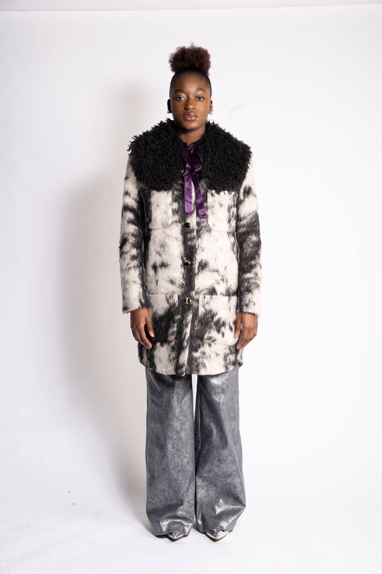 Manteau Cow girl - manteau en laine italienne upcyclee, made in France
