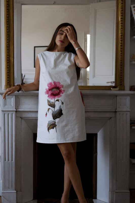 Robe Carlyne, popeline de coton de luxe, made in France - carlisfrance