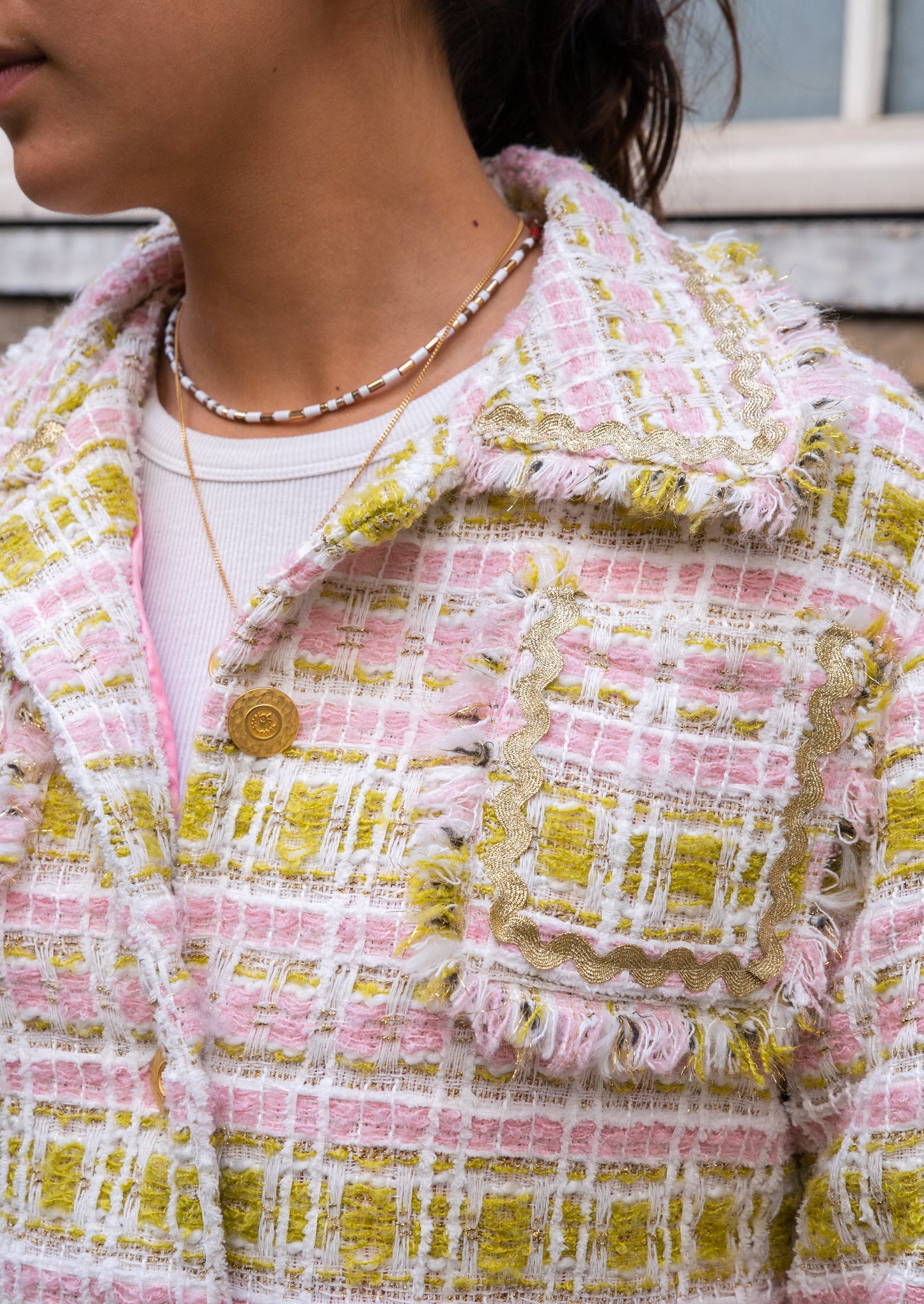 Veste Tailleur Carlis rose & pistache - carlisfrance