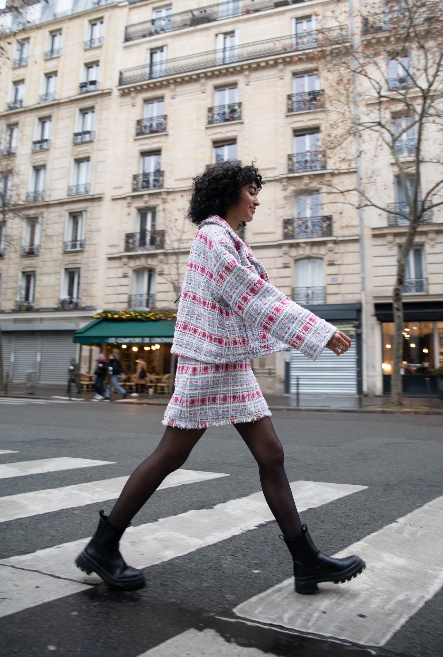 Veste Tailleur Carlis rose & bleue - carlisfrance