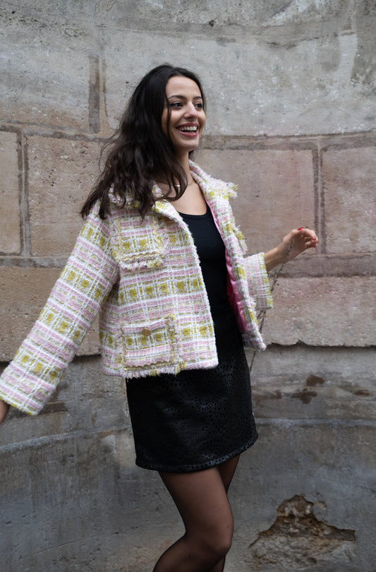 Veste Tailleur Carlis rose & pistache - carlisfrance