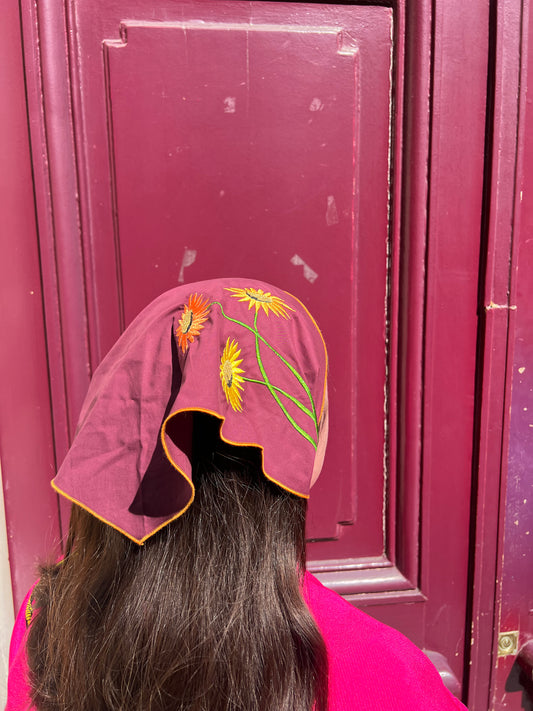 Foulard Daisy Bordeaux