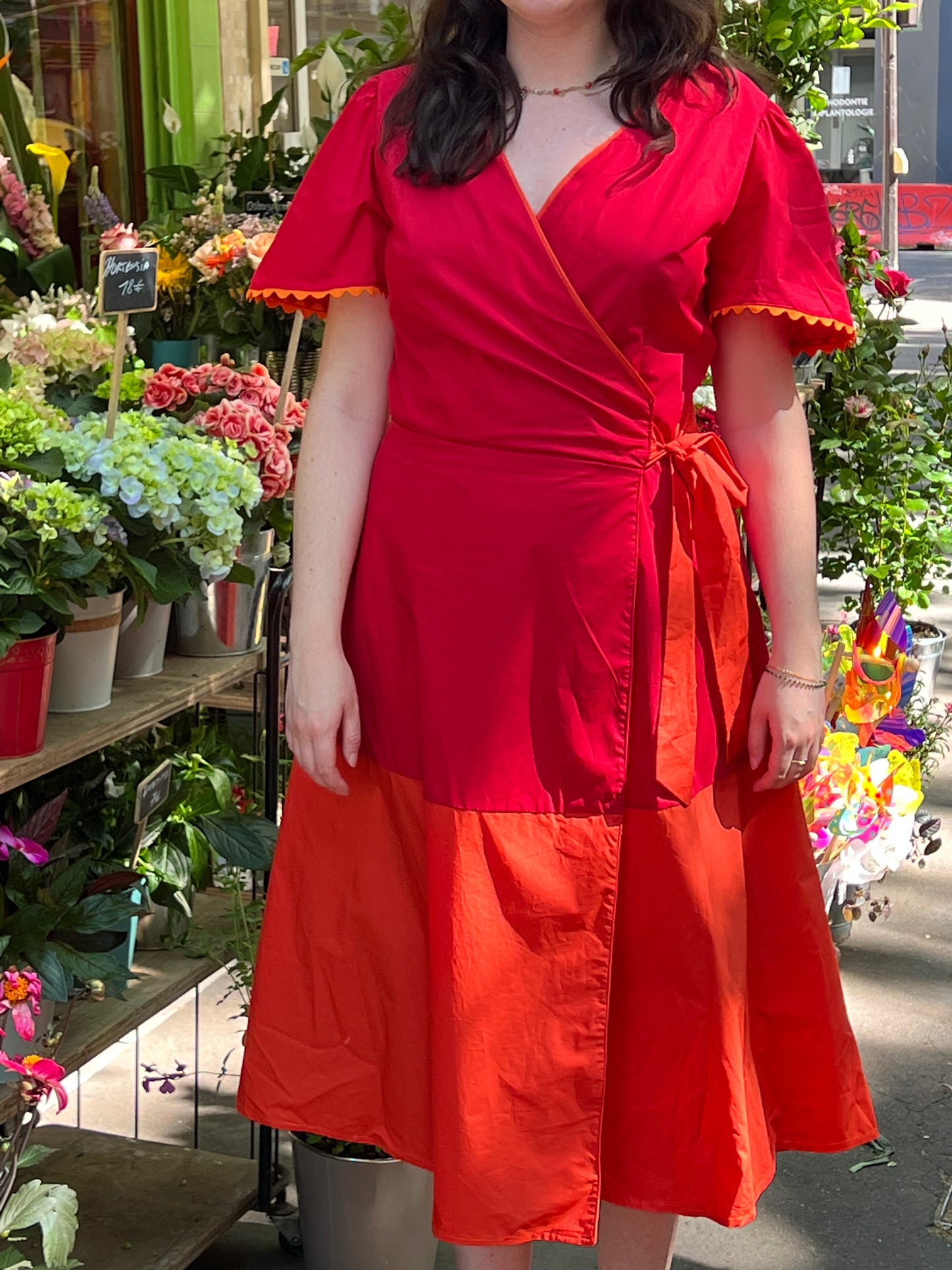 Détails de la robe Mirande en popeline de coton, le made in France tendance
