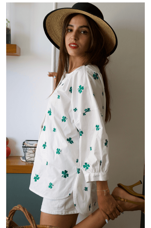 Blouse Dublin en Popeline de Coton Brodée – Made in France & Sur-Mesure - carlisfrance