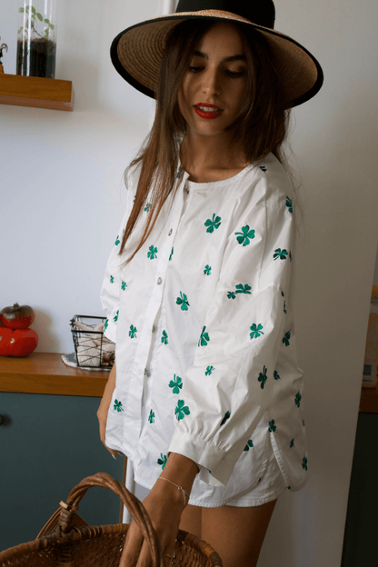 Blouse Dublin en Popeline de Coton Brodée – Made in France & Sur-Mesure - carlisfrance