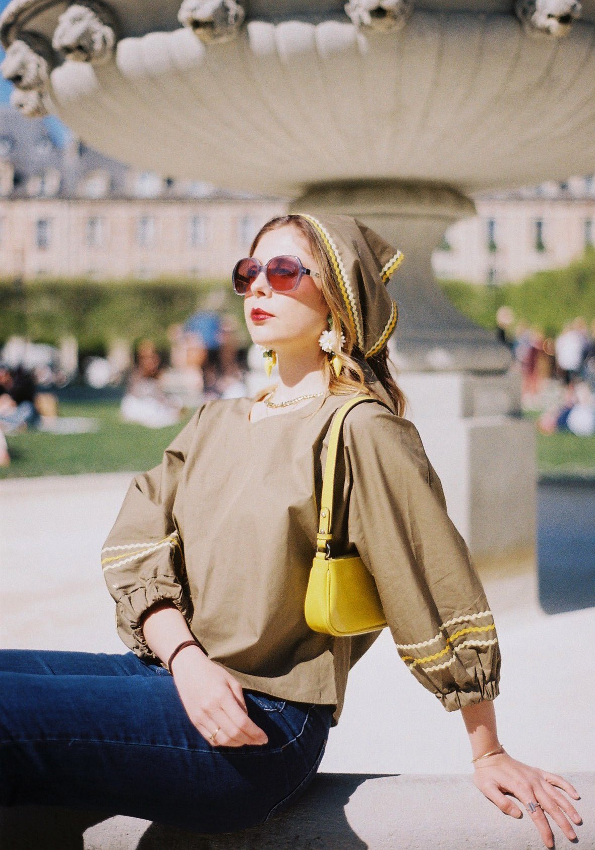 Blouse Giulia en coton moka Carlisfrance, made in France