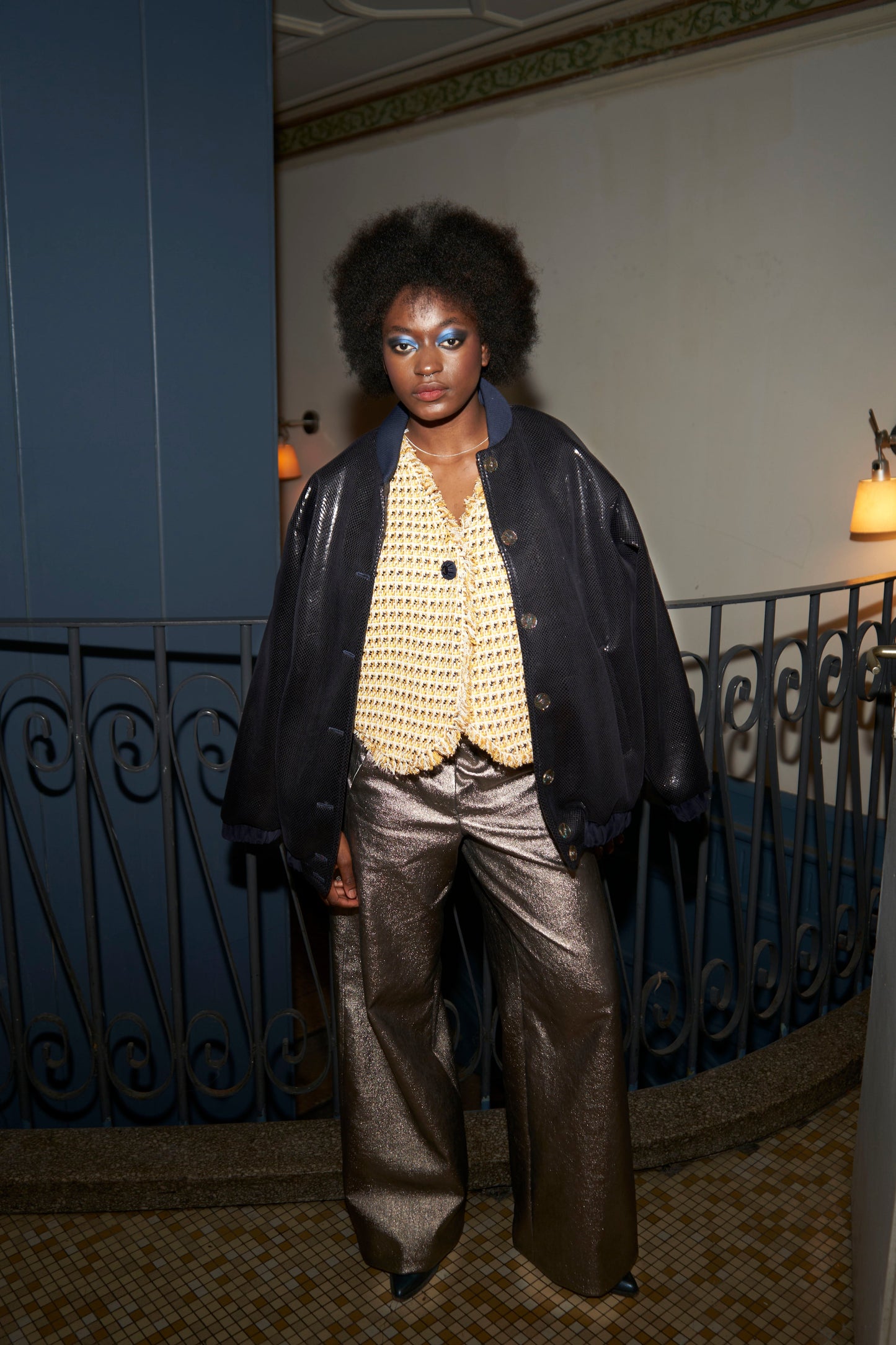 blouson bomber femme mode française  confection française version bleu nuit 