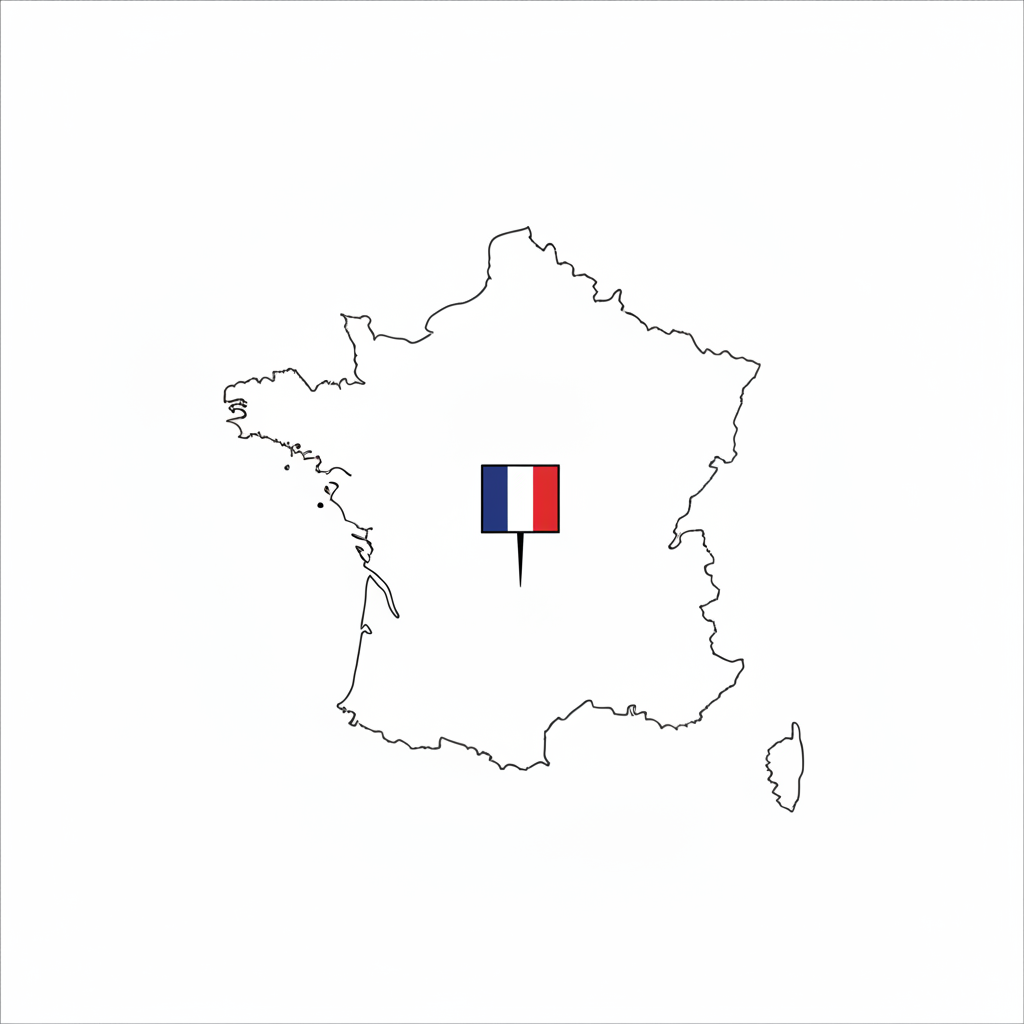 Carte de France avec drapeau