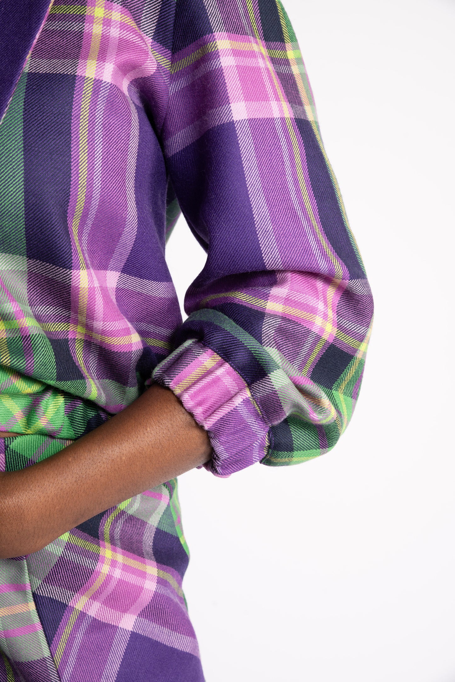 détail des manches Chemisier Jenny O - carlisfrance, made in France