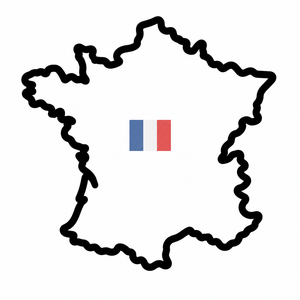 France avec drapeau, trait renforcé