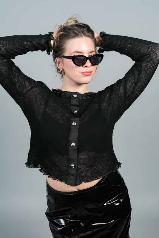 Gilet Charade - gilet en laine  avec manches made in France