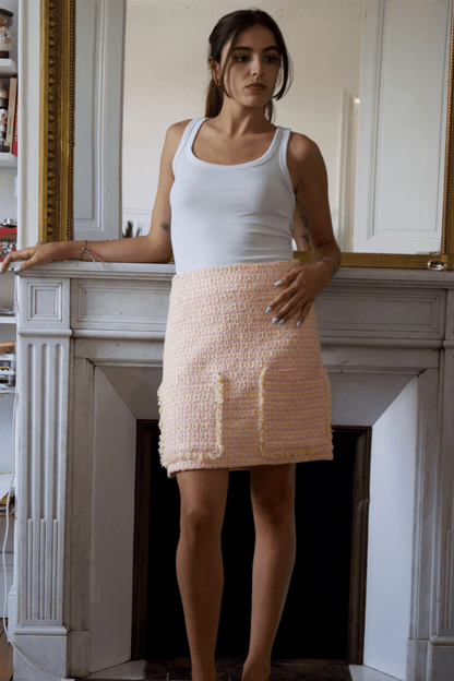 Jupe Courte en Tweed Haute Couture - carlisfrance