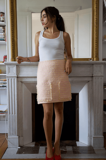 Jupe Courte en Tweed Haute Couture - carlisfrance