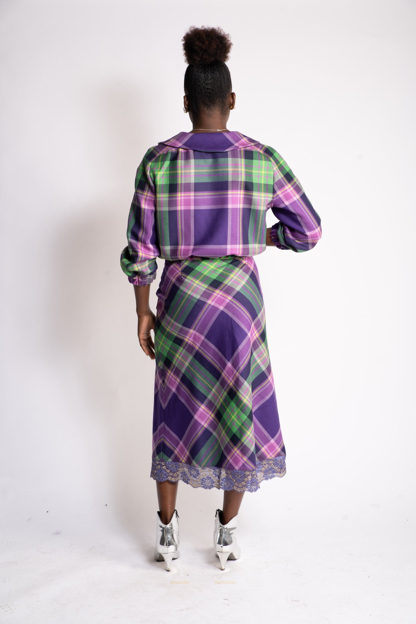 Jupe Jenny O - carlisfrance, détail du dos de l'ensemble en pure laine vierge, made in France