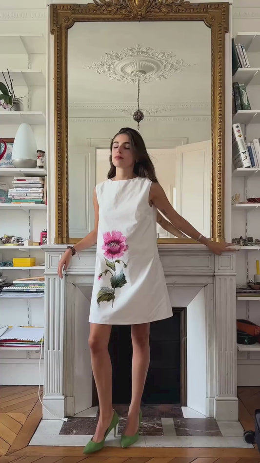 Carlyne Dress – Elegant Cotton Poplin Dress, Handcrafted in France