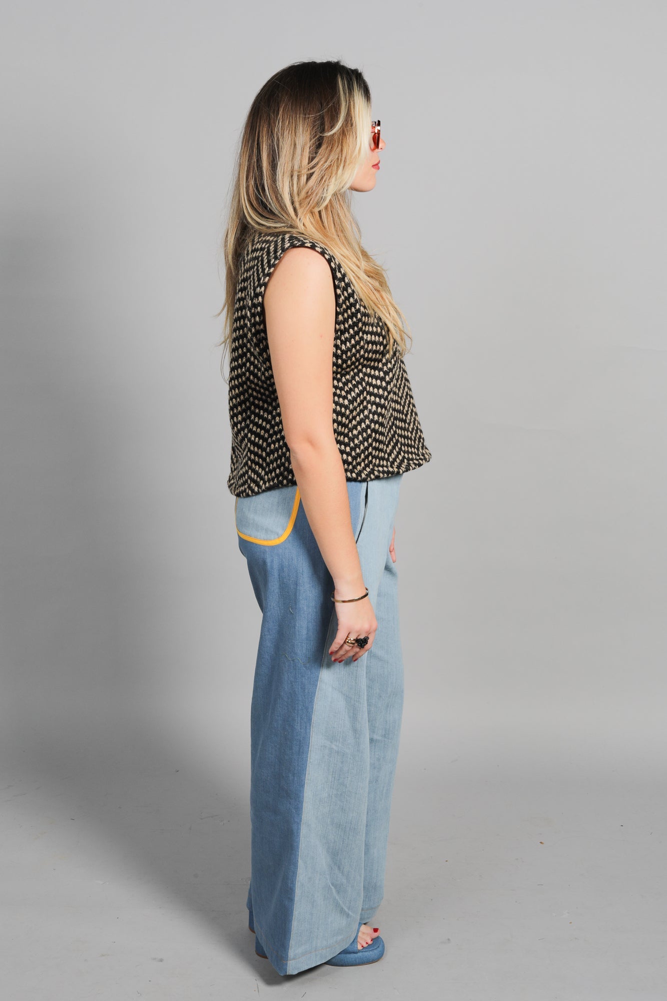 Pull Sans Manches Café in Paris -Laine Premium - carlisfrance