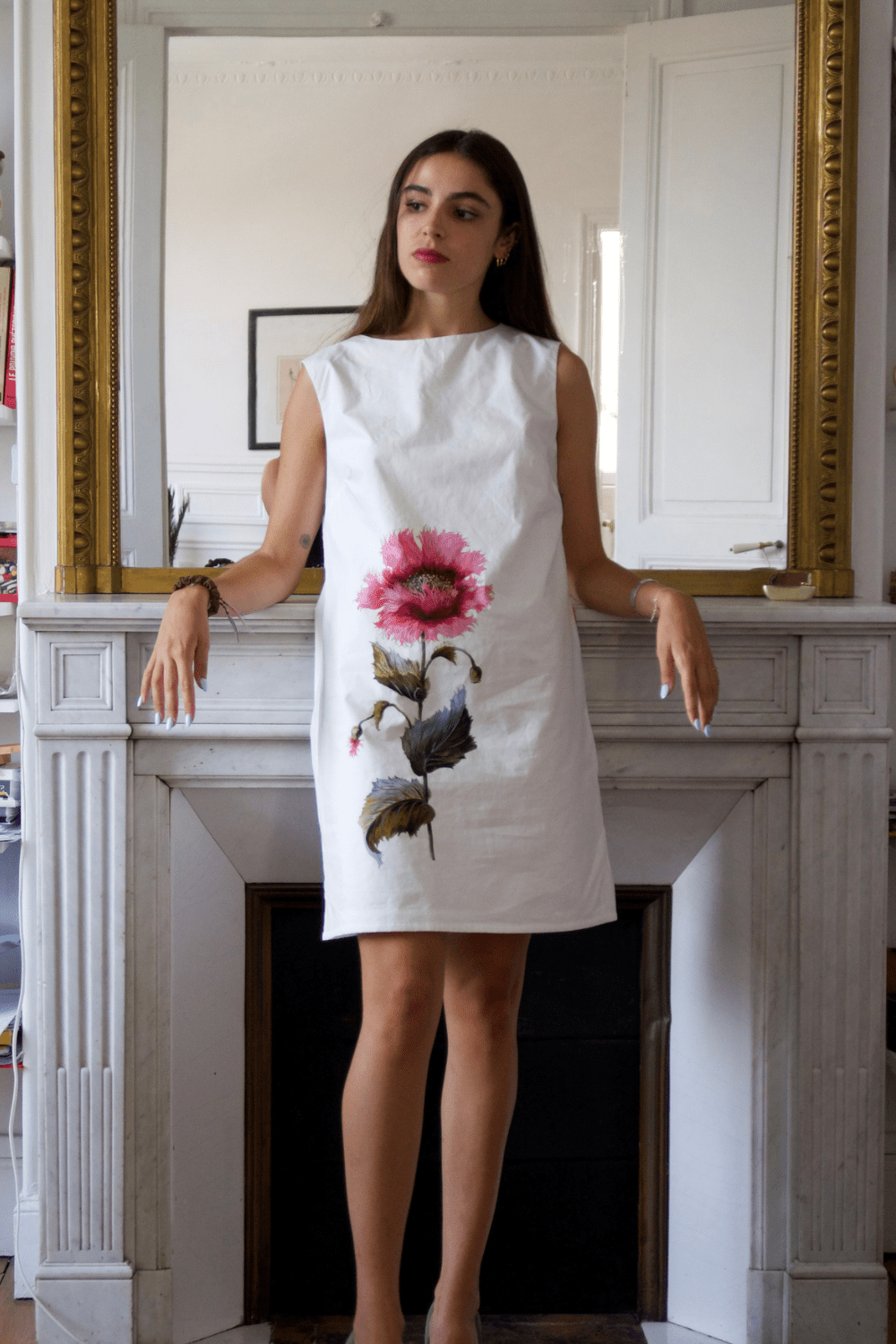 Robe Carlyne, popeline de coton de luxe, made in France - carlisfrance