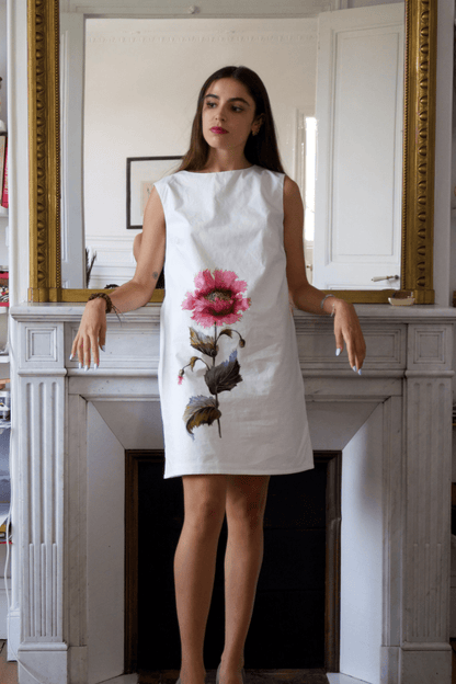 Robe Carlyne, popeline de coton de luxe, made in France - carlisfrance