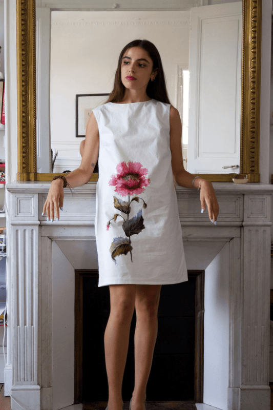 Robe Carlyne, popeline de coton de luxe, made in France - carlisfrance