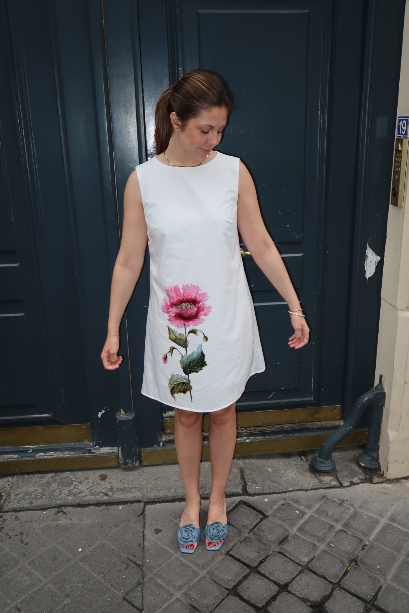 Robe Carlyne, popeline de coton de luxe, made in France - carlisfrance