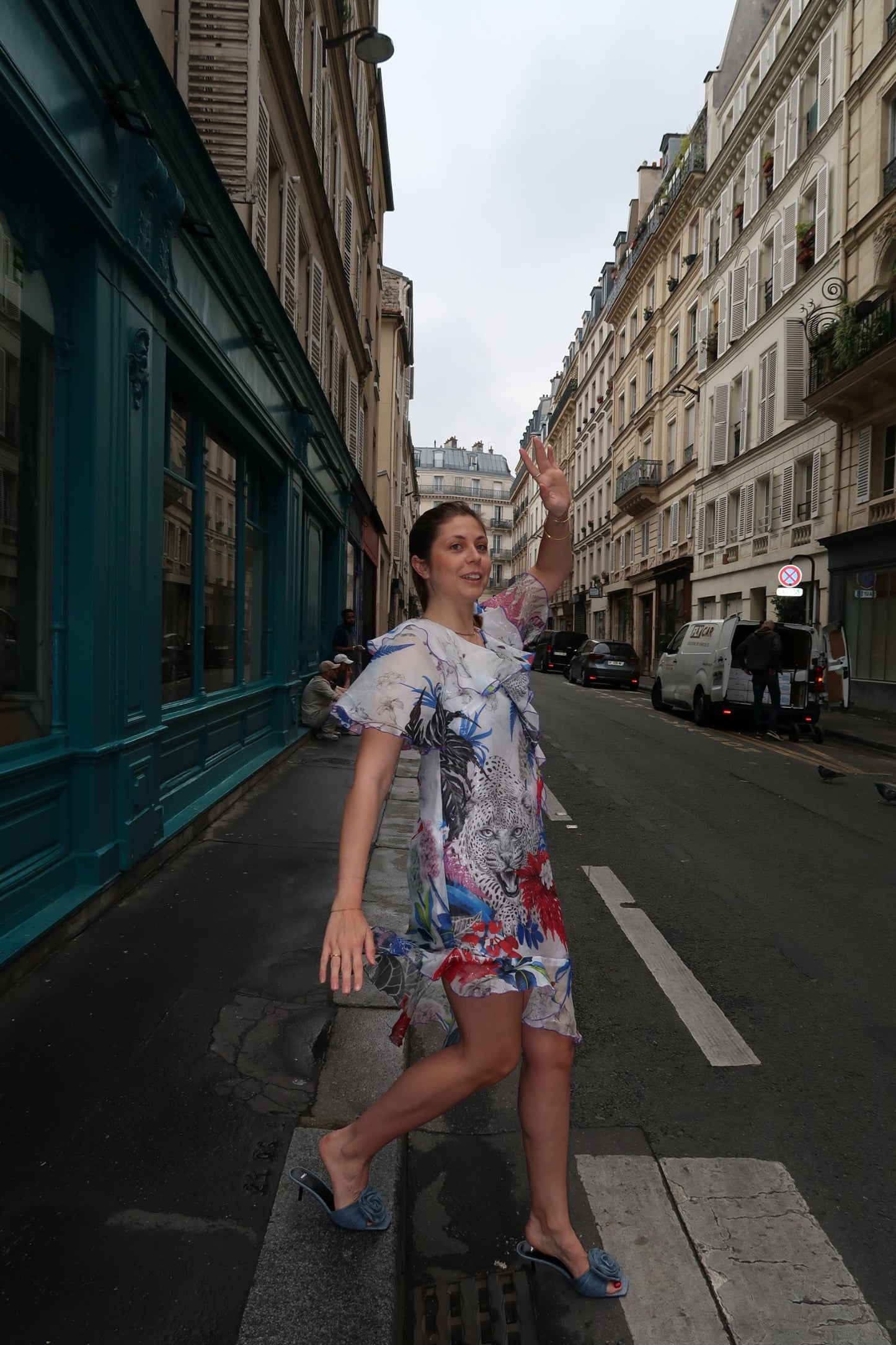 Robe Carrie - Voile de soie imprimé Cavalli - carlisfrance