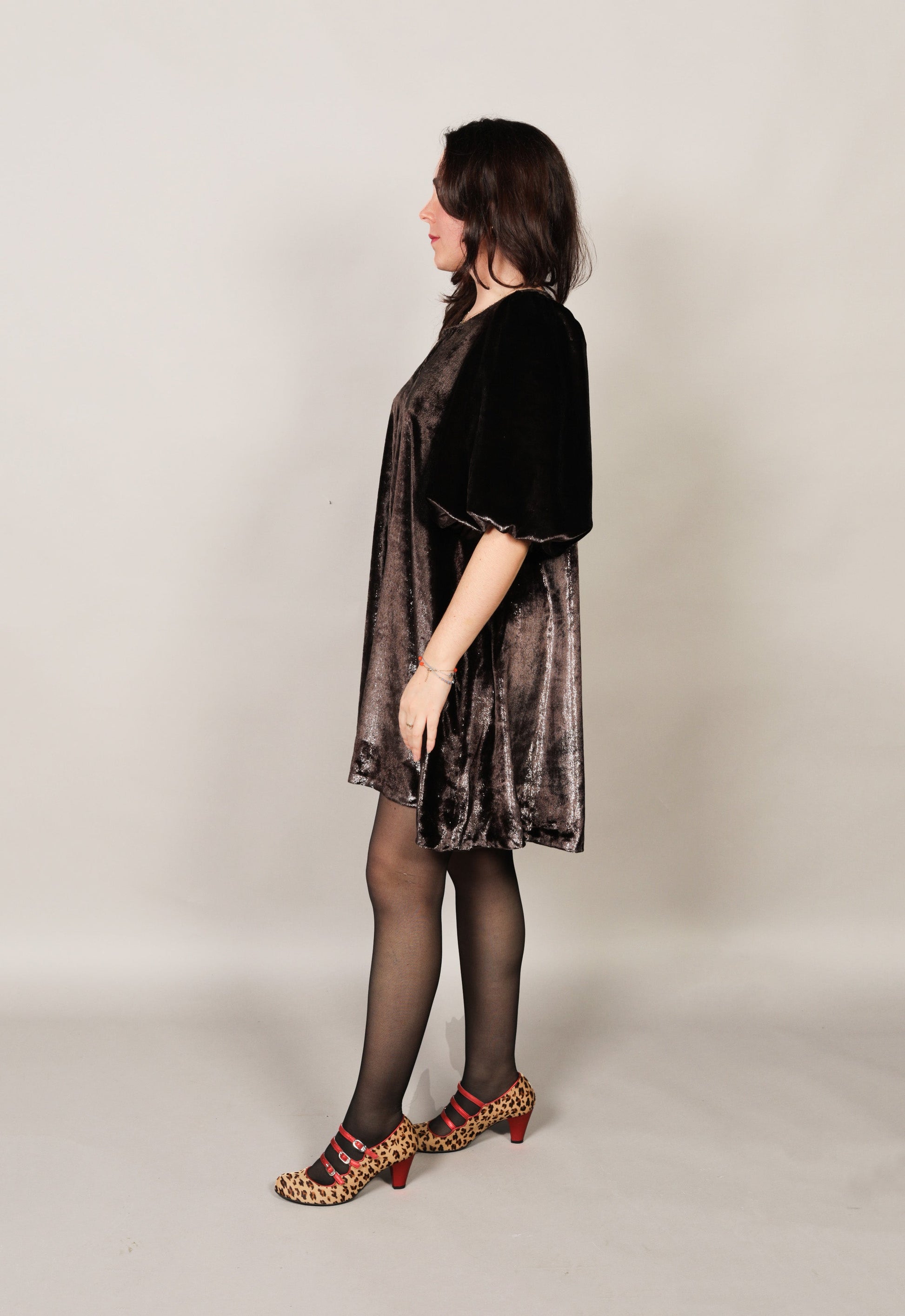 Robe Frosted Chestnut - robe-frosted-chestnut-Carlisfrance, robe babydoll, made in France en velours