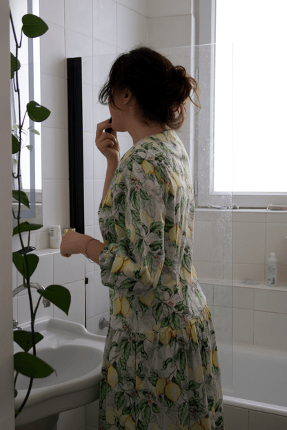 Robe longue imprimé citrons Ravenne - Style Dolce Vita - carlisfrance