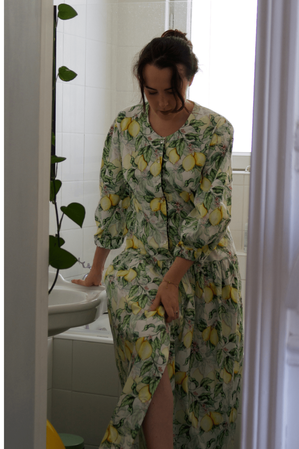 Robe longue imprimé citrons Ravenne - Style Dolce Vita - carlisfrance