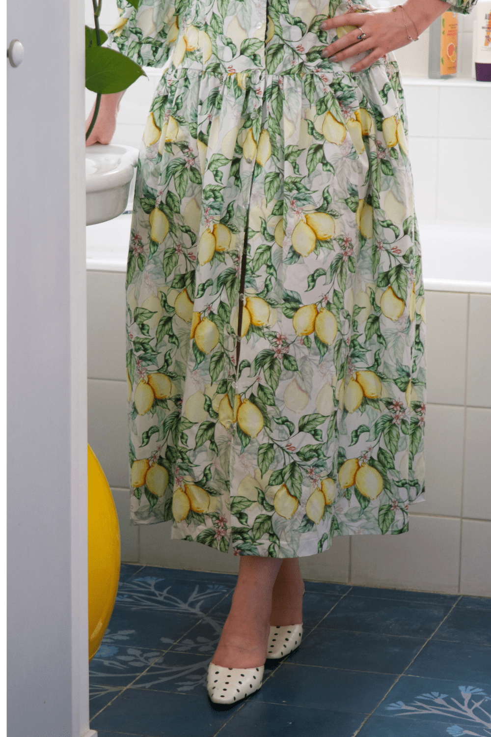 Robe longue imprimé citrons Ravenne - Style Dolce Vita - carlisfrance