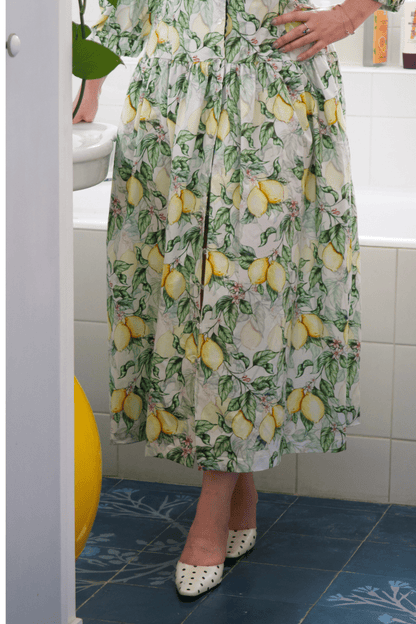 Robe longue imprimé citrons Ravenne - Style Dolce Vita - carlisfrance