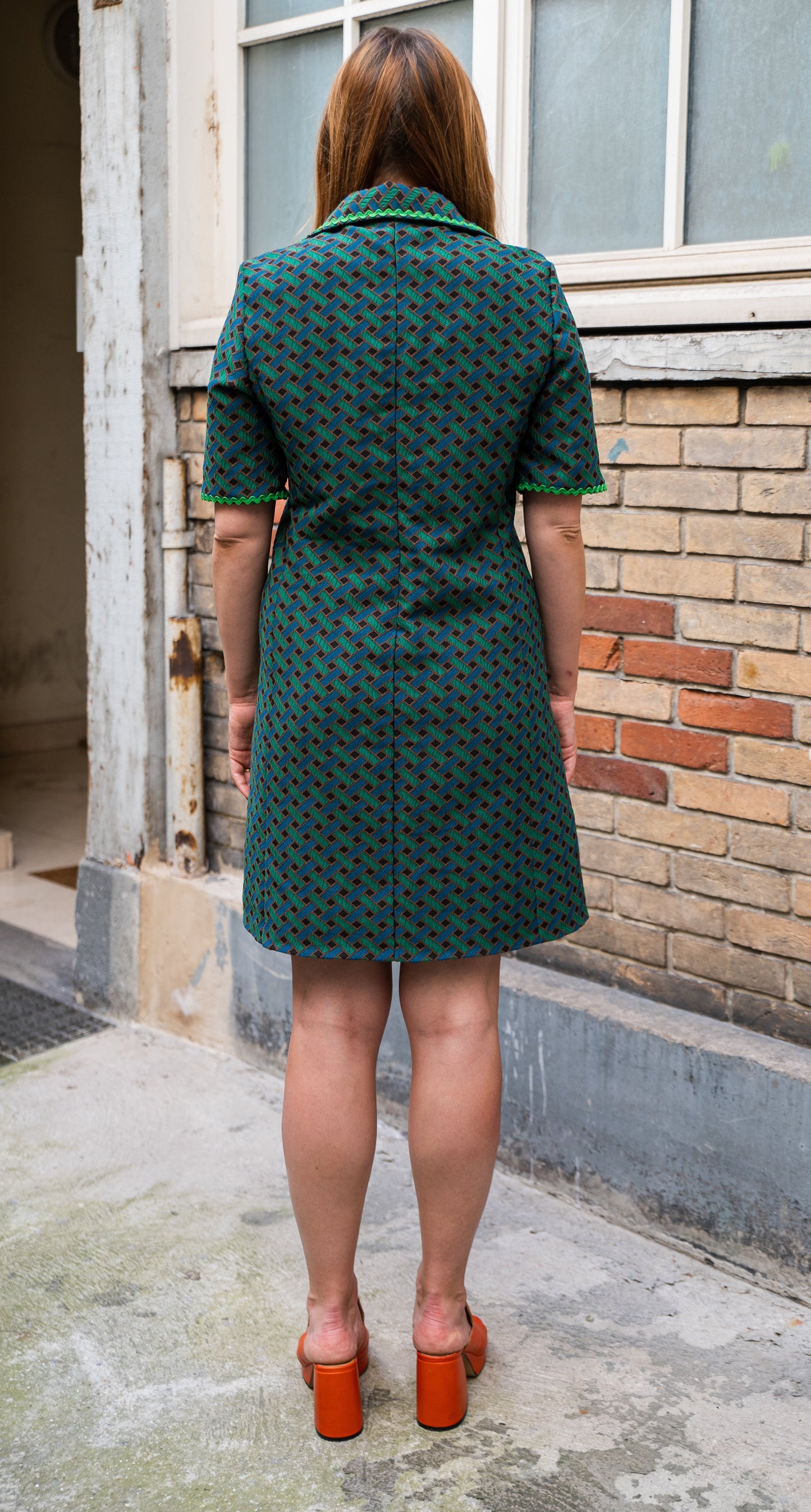 Robe Soirée à Naples, jacquard de coton, made in France - carlisfrance