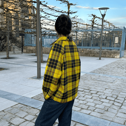 vue de dos de la veste pure laine vierge mode française coupe boxy